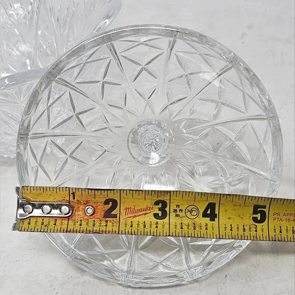 DePlomb Lead Crystal Covered Bowl Candy Dish 7.5 In Made in USA - Picture 9 of 10